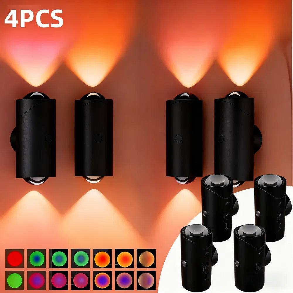 LED Motion Sensor Night Light, 7 Colors Rechargeable Battery Stair Light, Wireless Magnetic Wall Lamp, Cordless LED Wall Night Lights For Steps, Bedroom, Hallway, Courtyard, Holiday Decor, 2-Pack