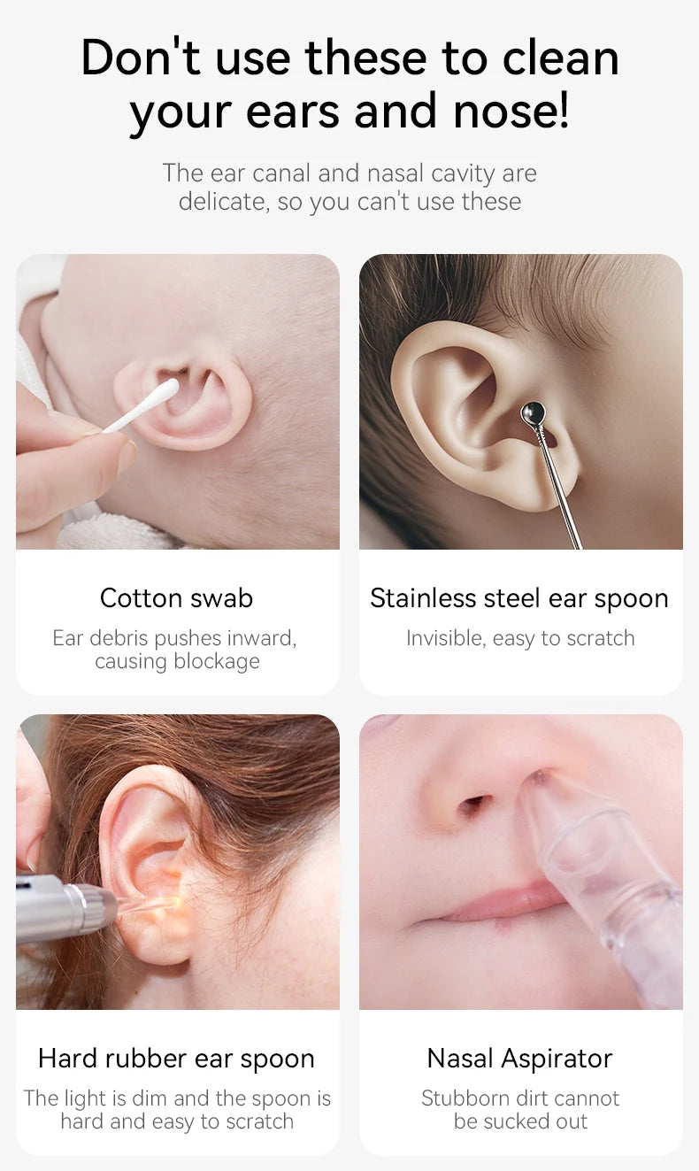 Smart Ear Wax Cleaner with Camera (HD Visual Otoscope) – Safe, Wireless, Rechargeable Ear Cleaning Kit