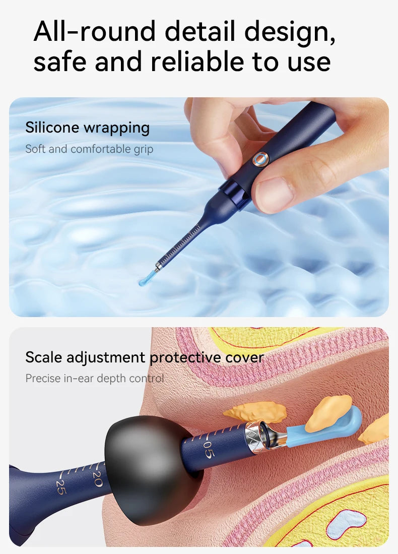 Smart Ear Wax Cleaner with Camera (HD Visual Otoscope) – Safe, Wireless, Rechargeable Ear Cleaning Kit