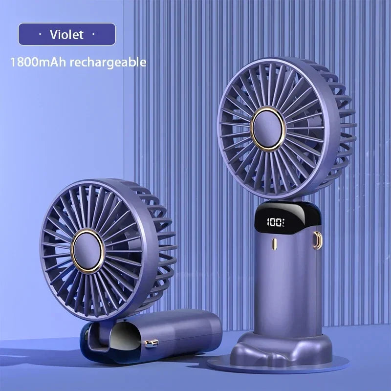 Portable Mini Handheld Fan – USB Rechargeable, 5 Speed Cooling Fan