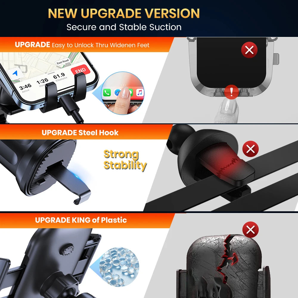 Auto-Lock Car Phone Mount – 360° Rotating Universal Holder