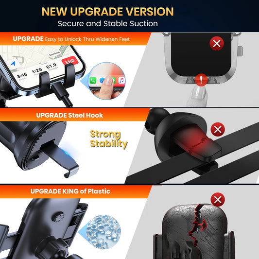 Auto-Lock Car Phone Mount – 360° Rotating Universal Holder