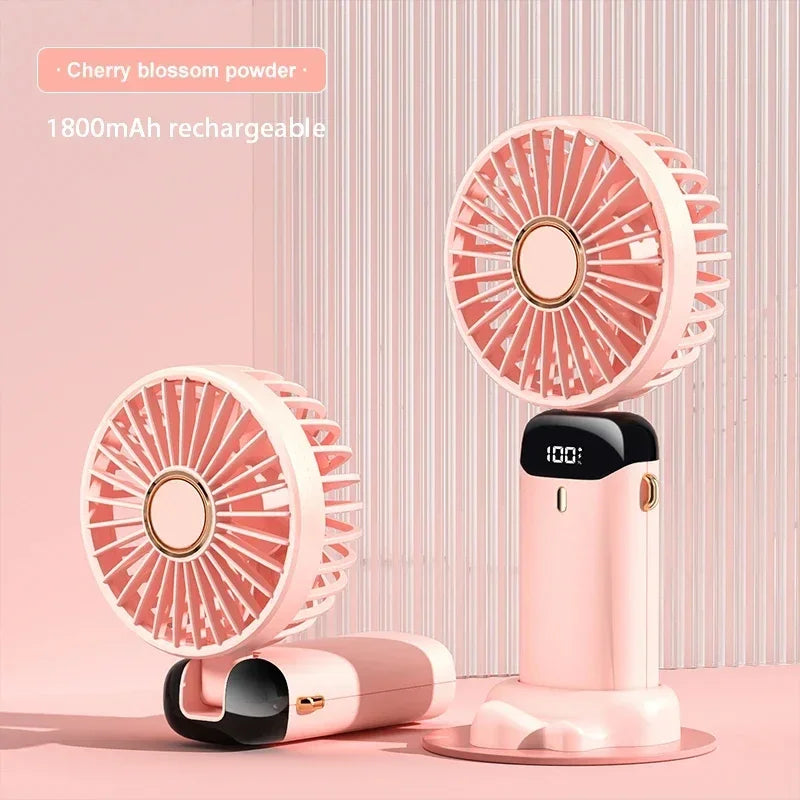 Portable Mini Handheld Fan – USB Rechargeable, 5 Speed Cooling Fan