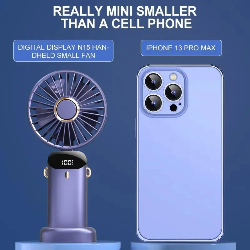 Portable Mini Handheld Fan – USB Rechargeable, 5 Speed Cooling Fan