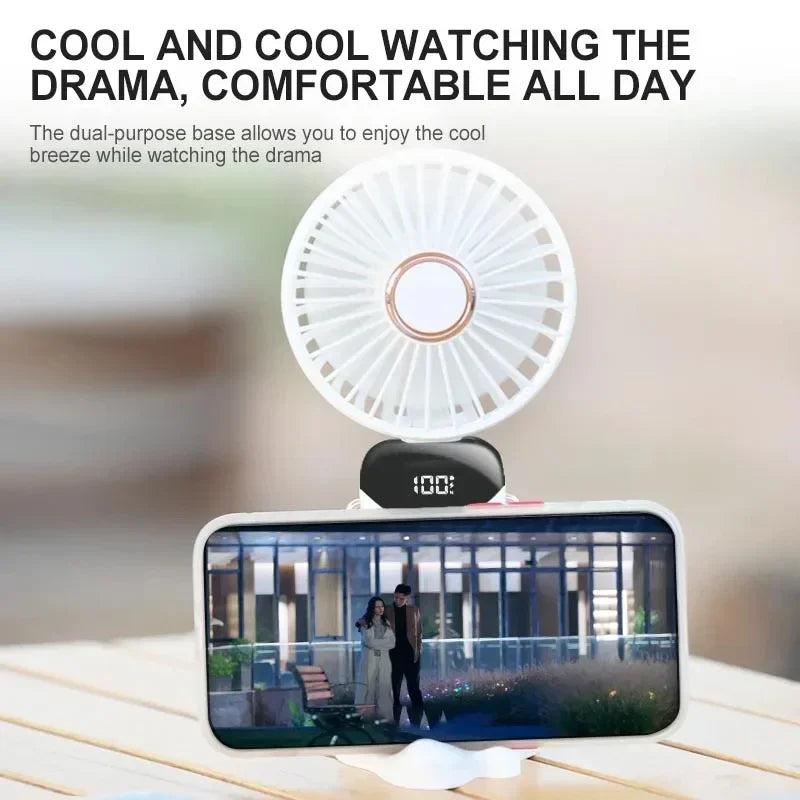 Portable Mini Handheld Fan – USB Rechargeable, 5 Speed Cooling Fan