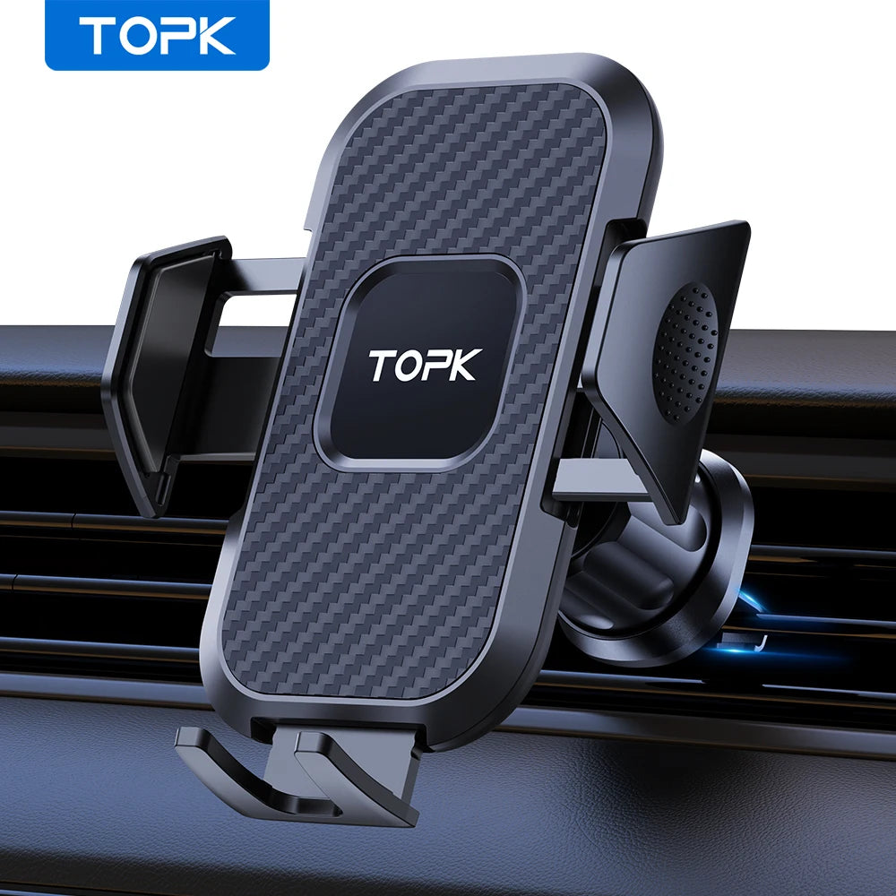 Auto-Lock Car Phone Mount – 360° Rotating Universal Holder