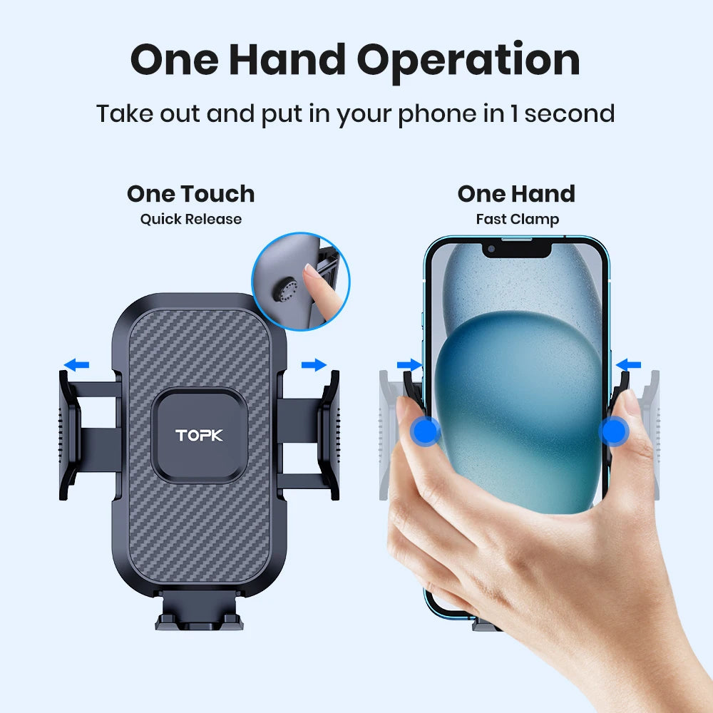 Auto-Lock Car Phone Mount – 360° Rotating Universal Holder