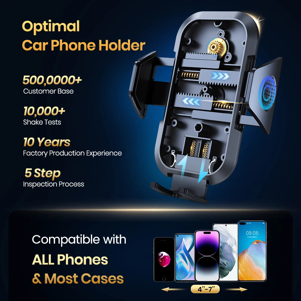 Auto-Lock Car Phone Mount – 360° Rotating Universal Holder
