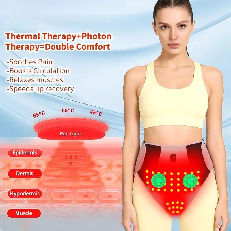 Red Light Heating Therapy Belt — Abdominal Pain & Muscle Relief
